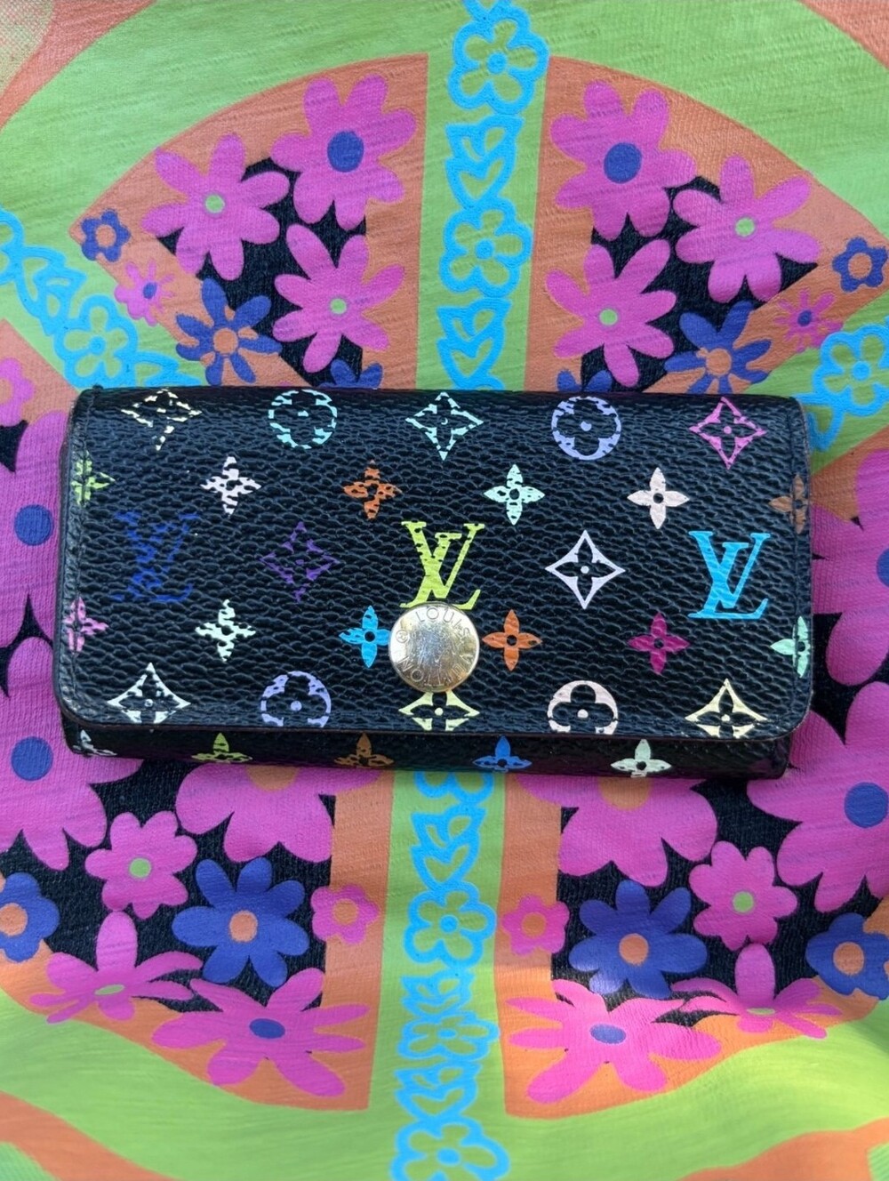 Louis Vuitton Black Multicolor Monogram Key Holder